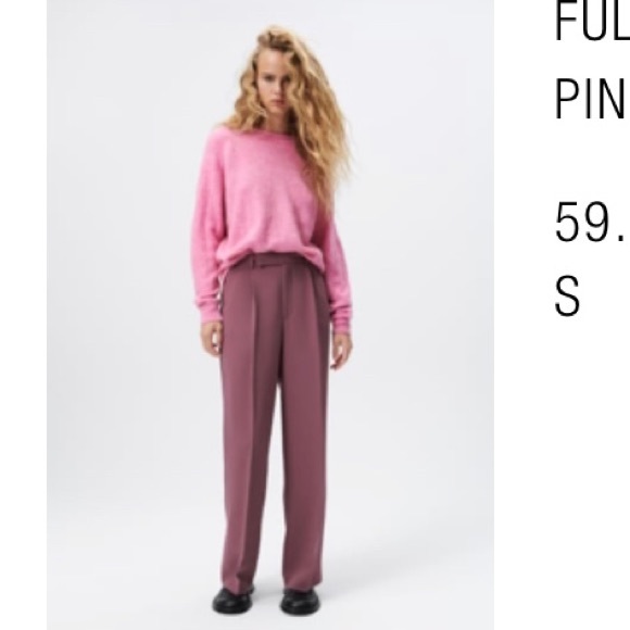 Zara full lenght menswear style pants (pink/lilac color) - Picture 4 of 4